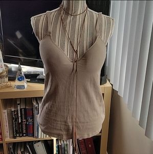 UNIQLO Cami Top w/built-in bra, Beige XL
